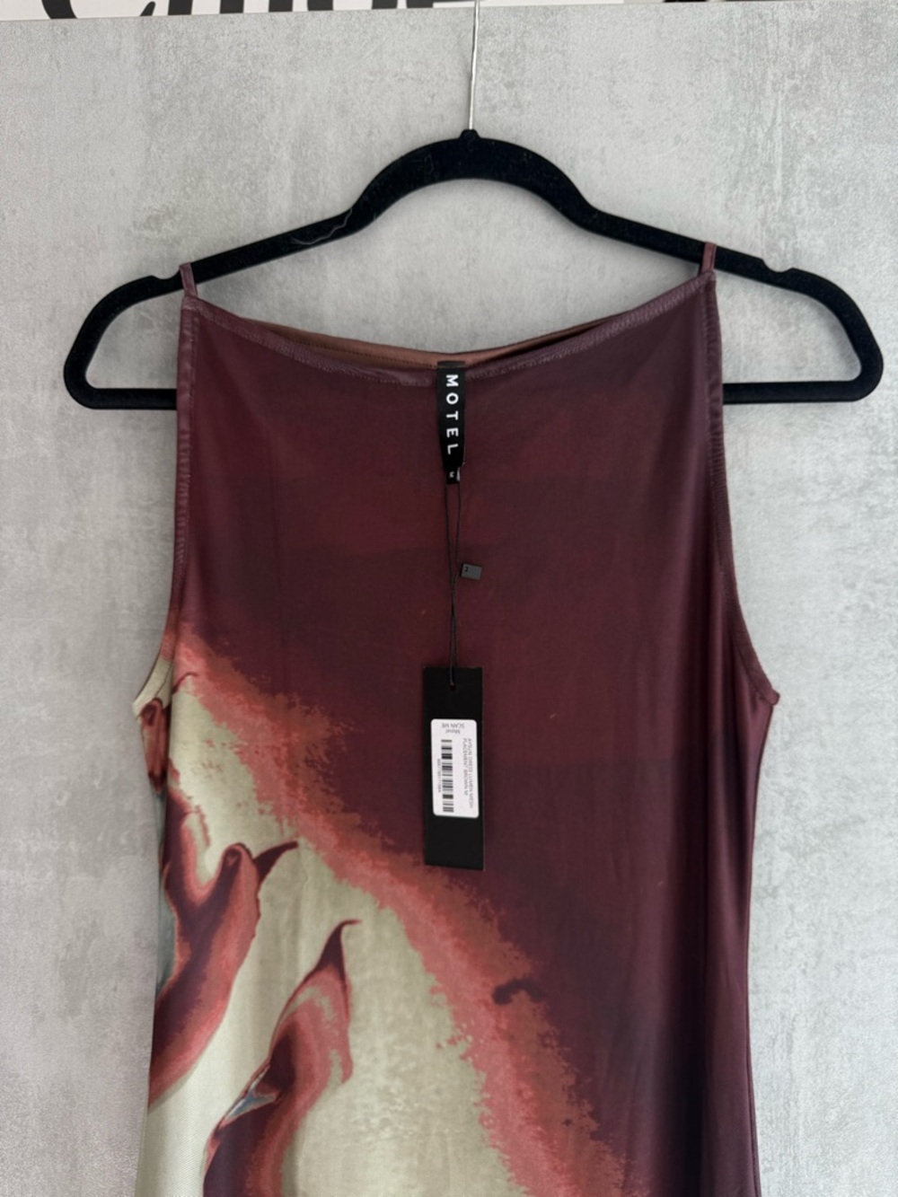 NWT Motel Rocks Maroon Asymmetrical Slip Dress - Picture 9 of 10